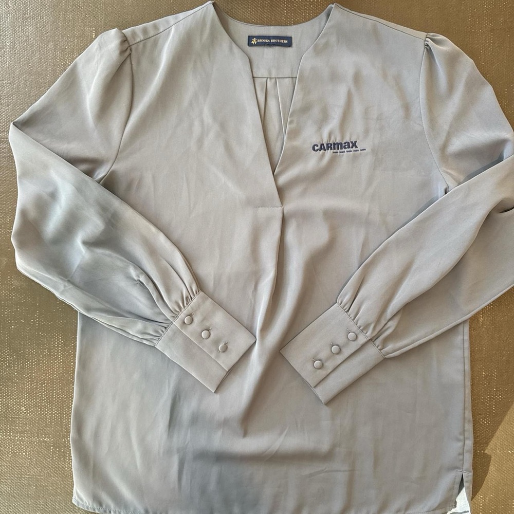 Brooks Brothers Gray Blouse with Relaxed Fit